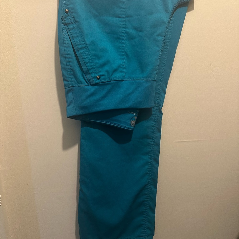 Healing Hands Teal Straight Leg Pants